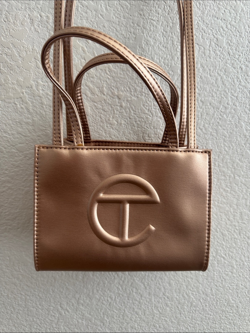 Telfar Small Shopping Bag in Metallic Rose Gold - Picture 3 of 3
